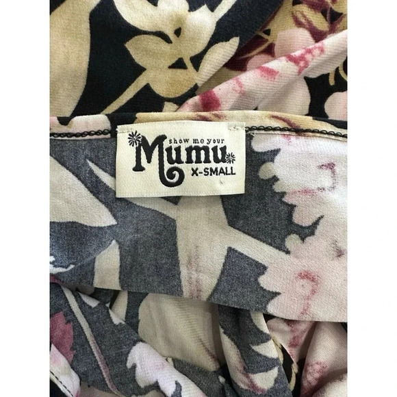 Show Me Your Mumu Cold Shoulder Long Sleeve Mini Dress Floral Size XS Mock Neck - Picture 3 of 8